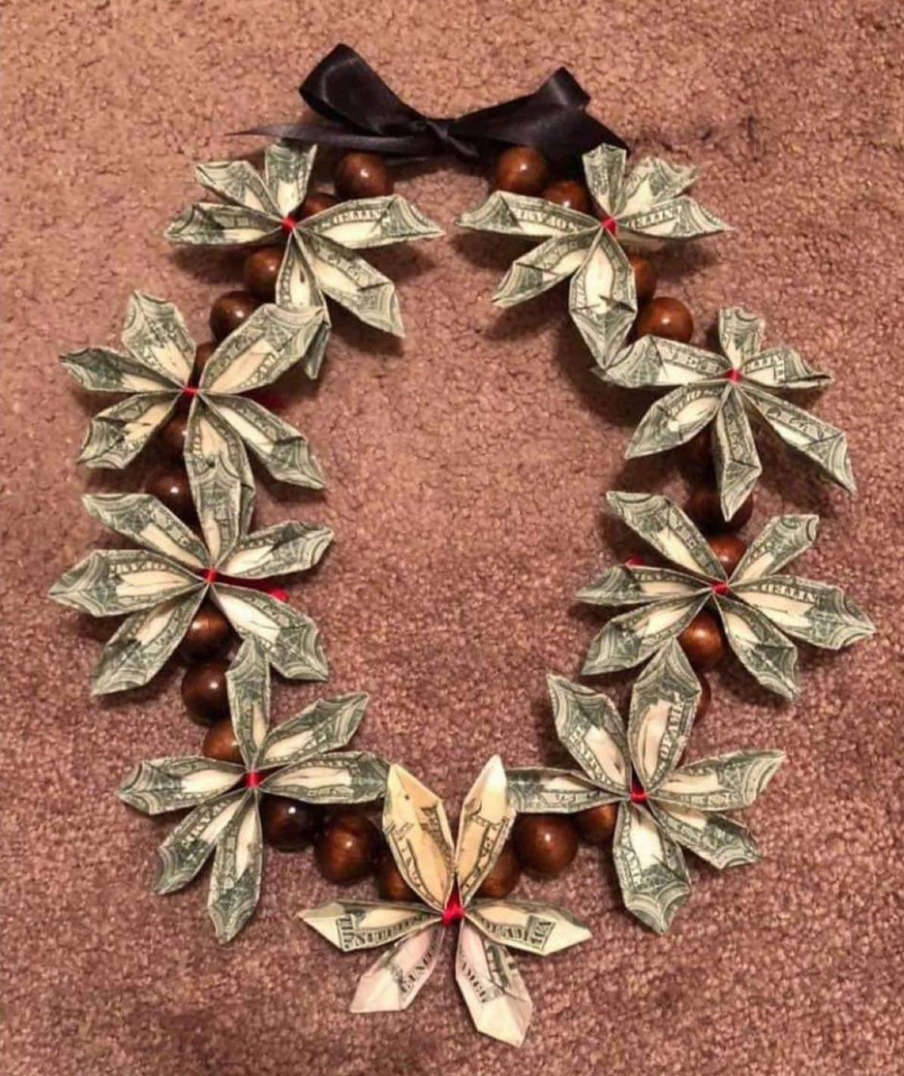 Brown Bead Graduation Lei