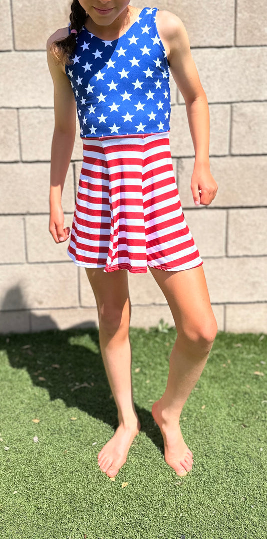 Stars and Stripes Twirl Dress/Romper