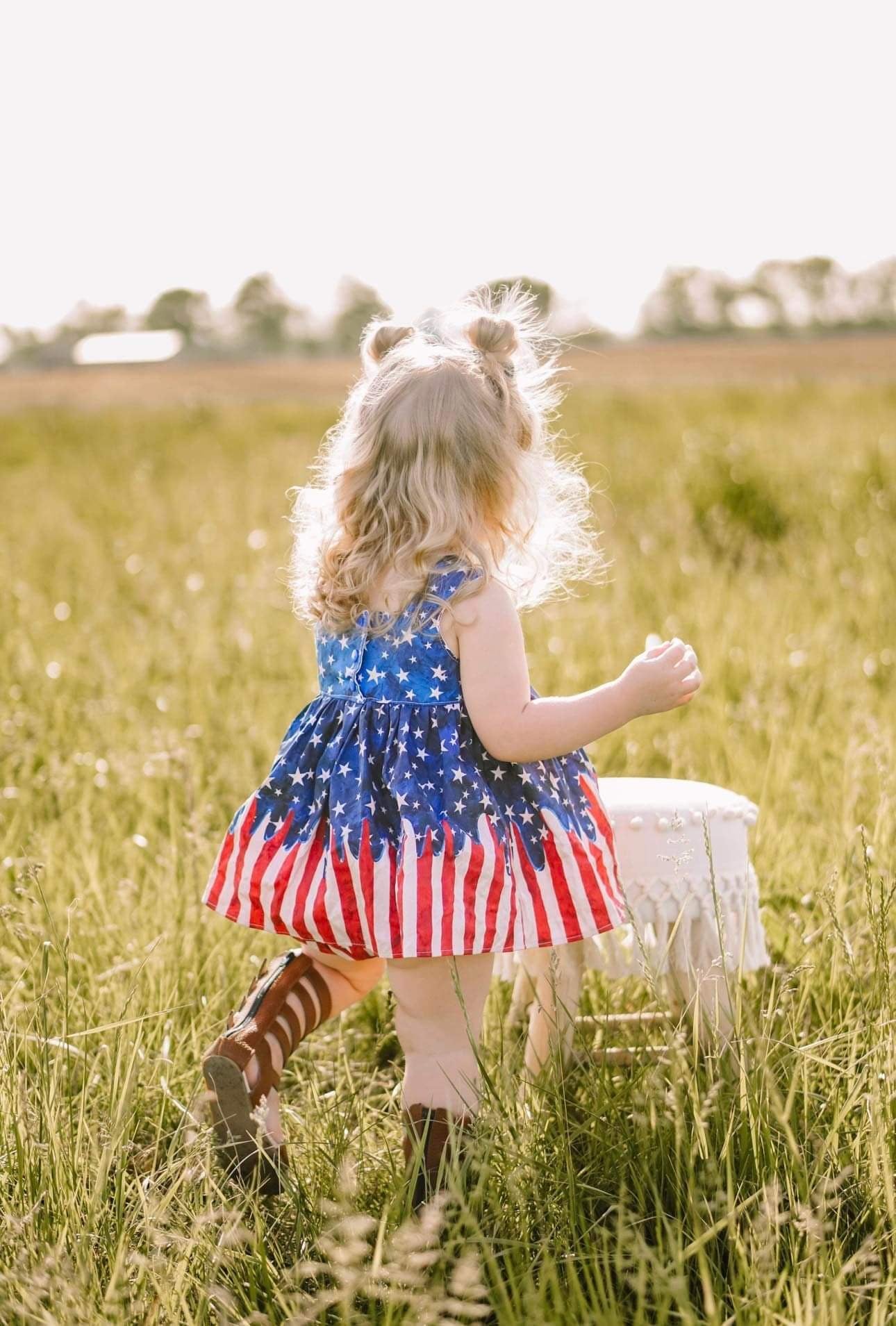 Woven American Drip Dress