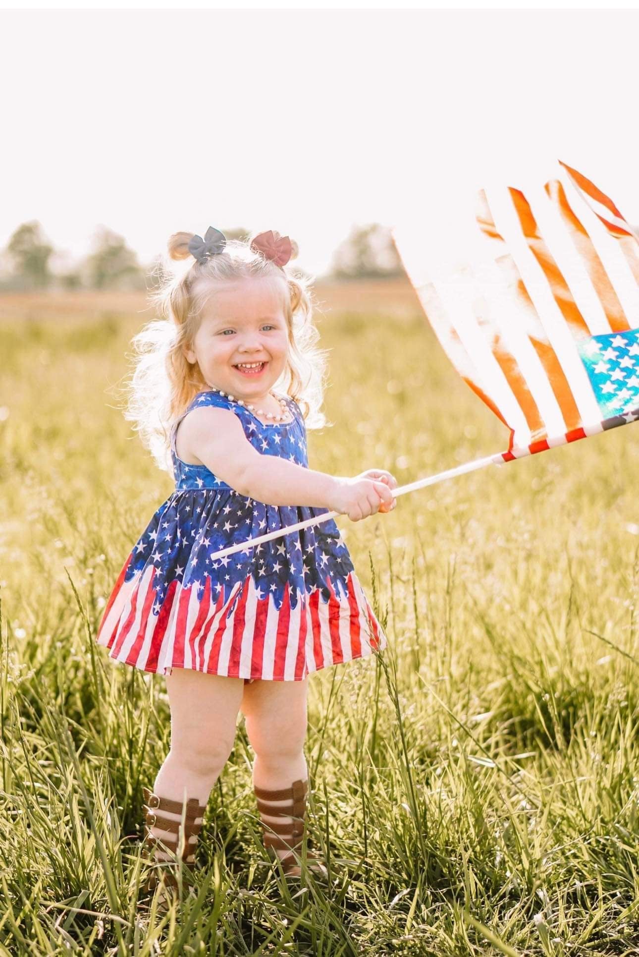 Woven American Drip Dress