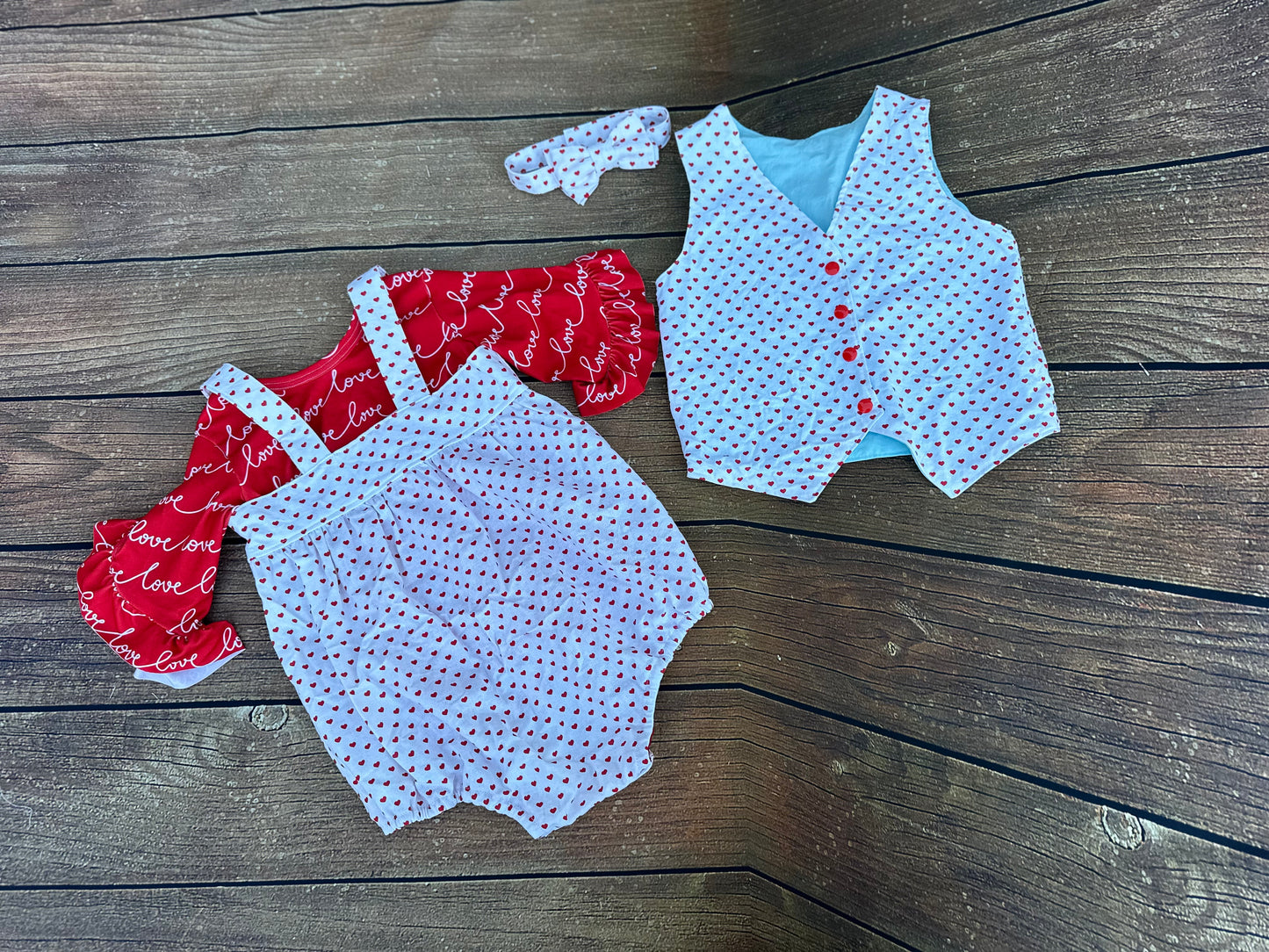 Valentine’s Day Vests (Reversible-Reverse Side will be solid)
